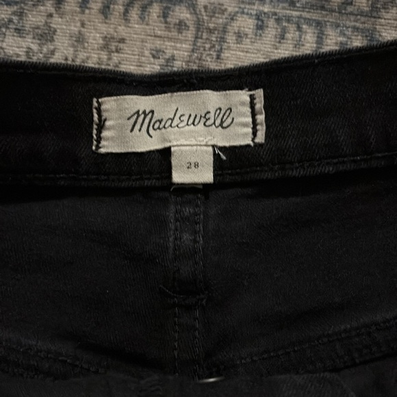 Madewell Black Jean Shorts Raw Hem- size 28 - cut offs - button closure - Picture 4 of 6